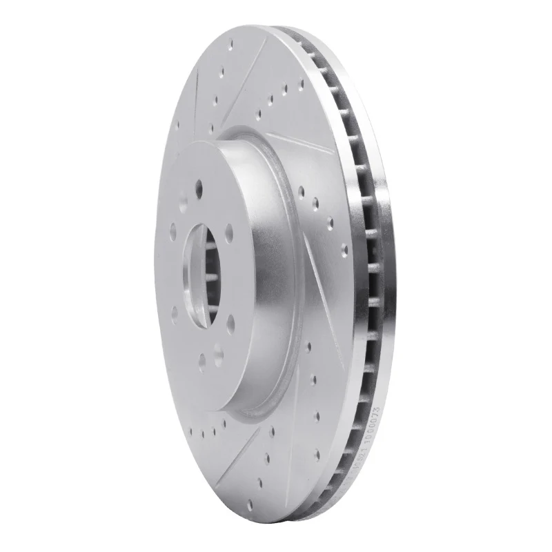R1 09-10 Kia BORREGO Front Left Drilled & Slotted Silver Brake Rotor - Image 2