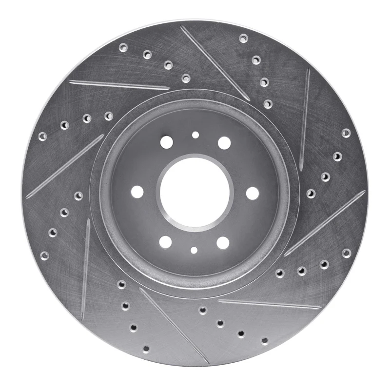 R1 09-10 Kia BORREGO Front Left Drilled & Slotted Silver Brake Rotor - Image 4