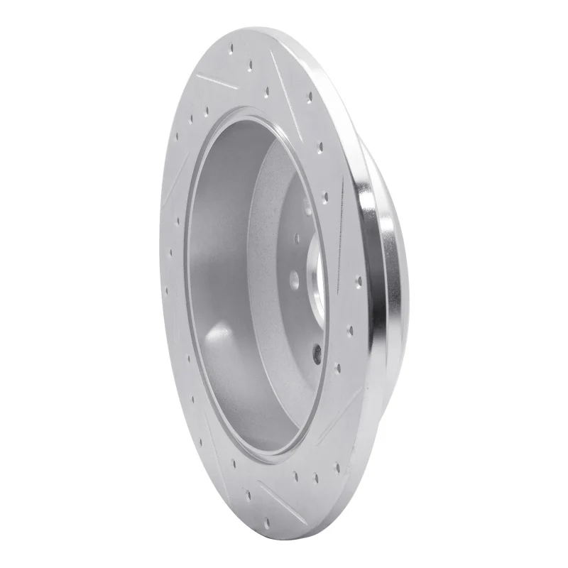 R1 09-10 Kia BORREGO Rear Left Drilled & Slotted Silver Brake Rotor - Image 2