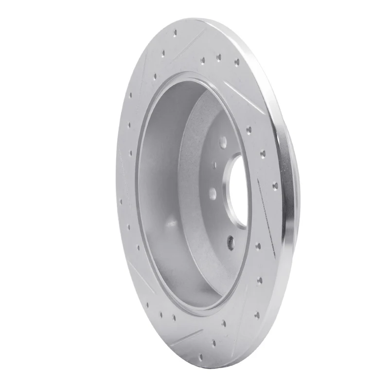 R1 09-10 Kia BORREGO Rear Right Drilled & Slotted Silver Brake Rotor - Image 5