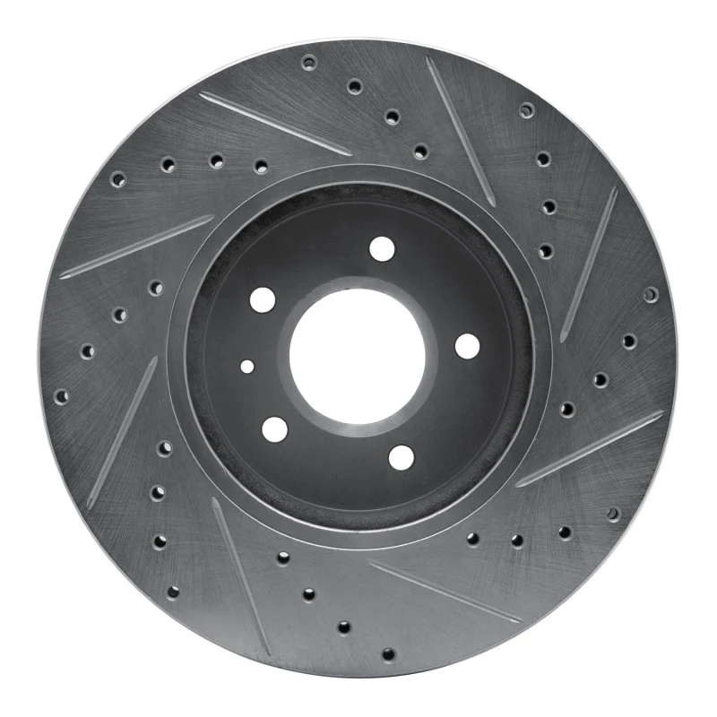 R1 09-11 Cadillac STS Front Left Drilled & Slotted Silver Brake Rotor - Image 3