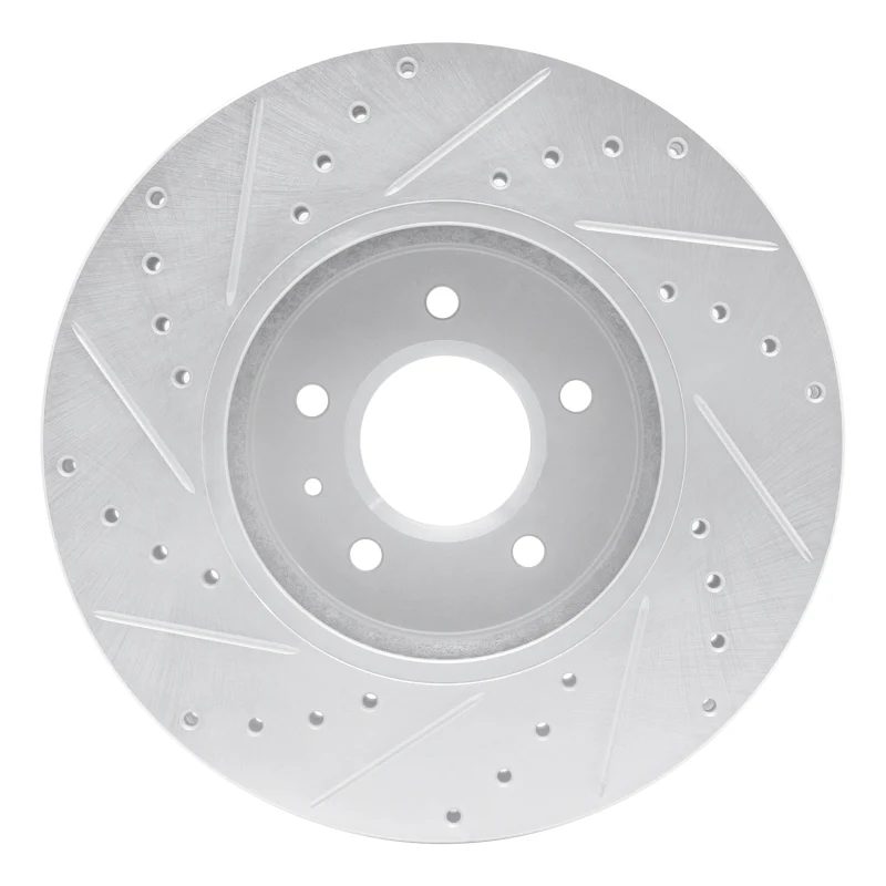 R1 09-11 Cadillac STS Front Right Drilled & Slotted Silver Brake Rotor - Image 5