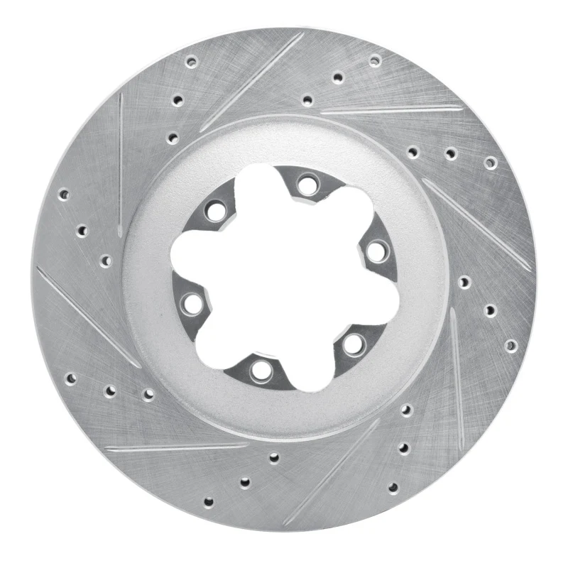R1 09-12 Chevrolet Colorado Front Left Drilled & Slotted Silver Brake Rotor