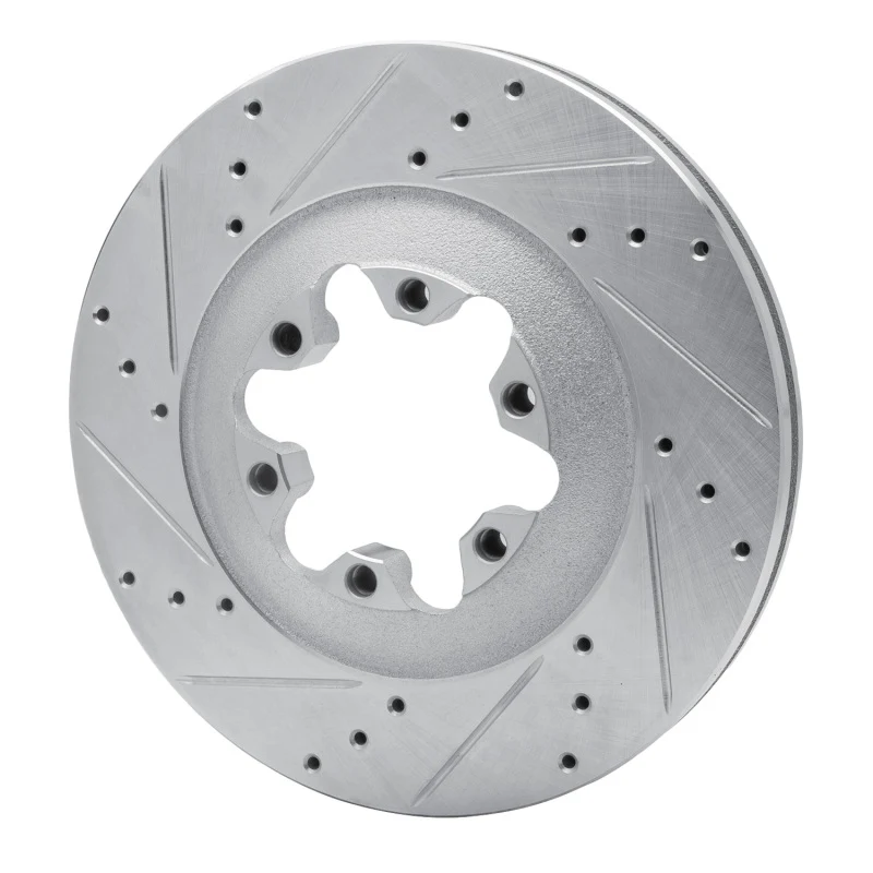 R1 09-12 Chevrolet Colorado Front Left Drilled & Slotted Silver Brake Rotor - Image 2