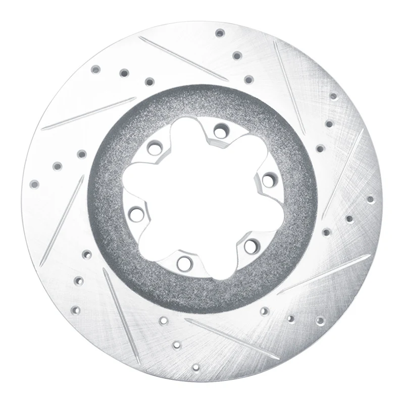 R1 09-12 Chevrolet Colorado Front Right Drilled & Slotted Silver Brake Rotor