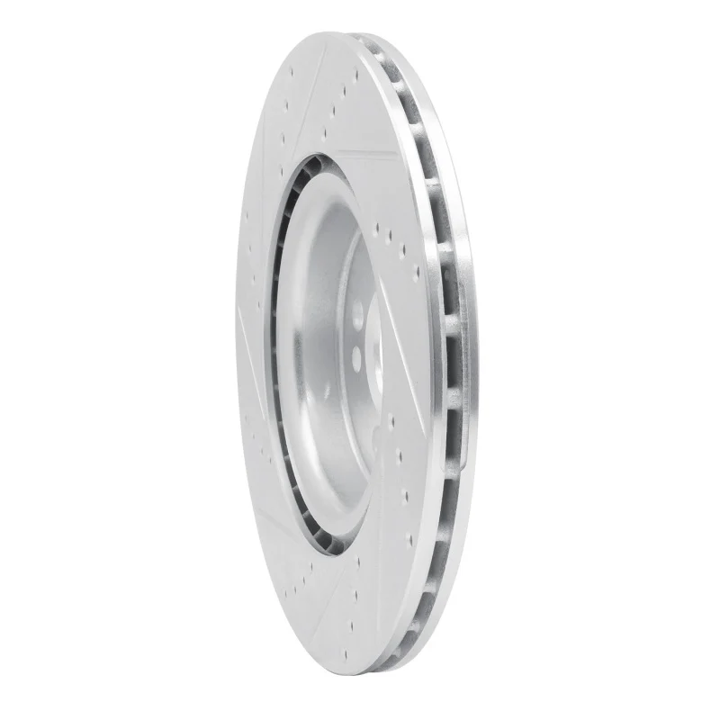 R1 09-14 Mini Cooper Clubman Front Right Drilled & Slotted Silver Brake Rotor - Image 3