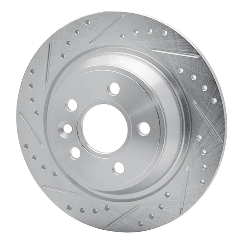 R1 09-15 Ford Focus RS (Mexico) Rear Left Drilled & Slotted Silver Brake Rotor - Image 2