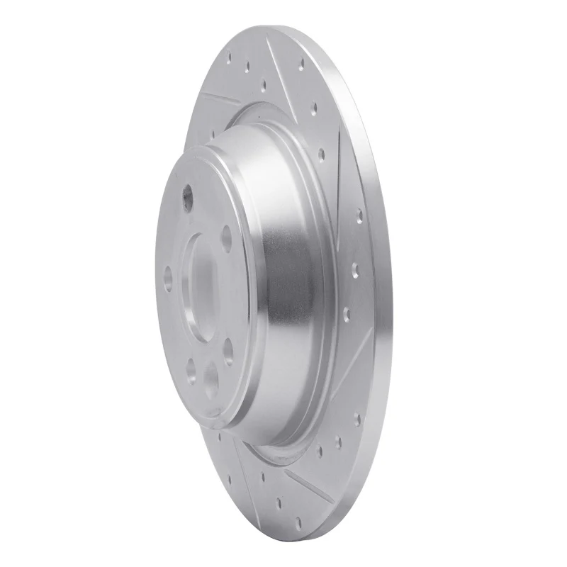 R1 09-15 Ford Focus RS (Mexico) Rear Right Drilled & Slotted Silver Brake Rotor - Image 3