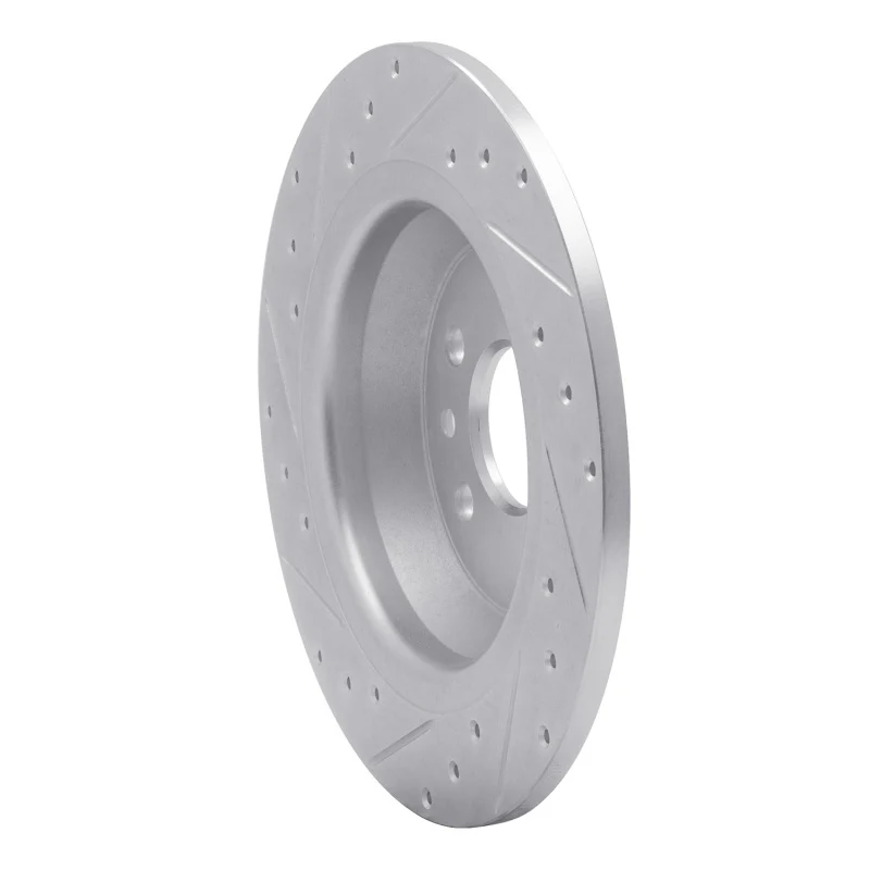 R1 09-15 Ford Focus RS (Mexico) Rear Right Drilled & Slotted Silver Brake Rotor - Image 4