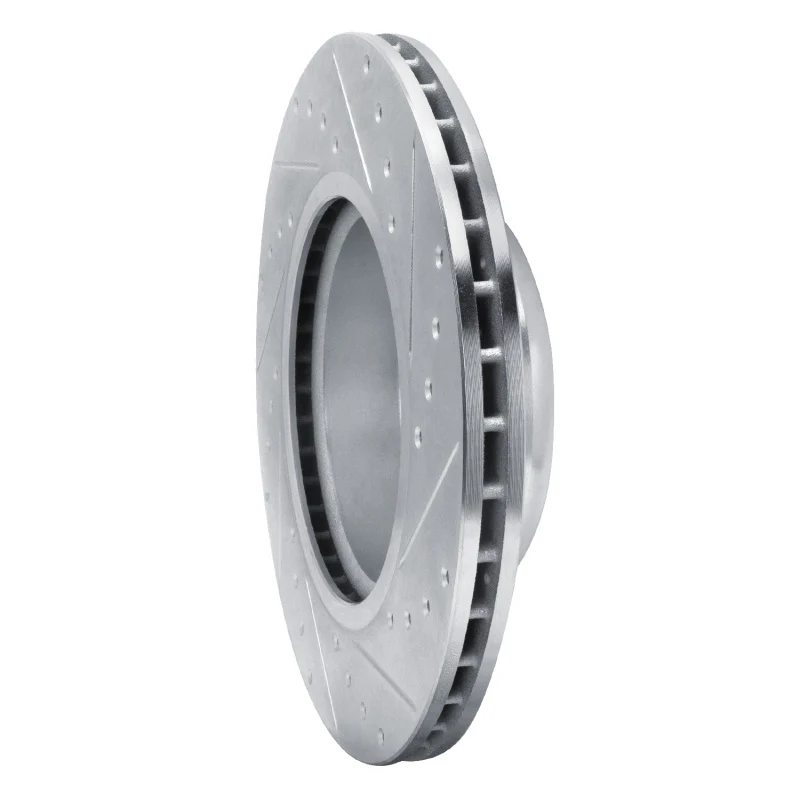 R1 09-16 BMW Z4 Front Left Drilled & Slotted Silver Brake Rotor - Image 3
