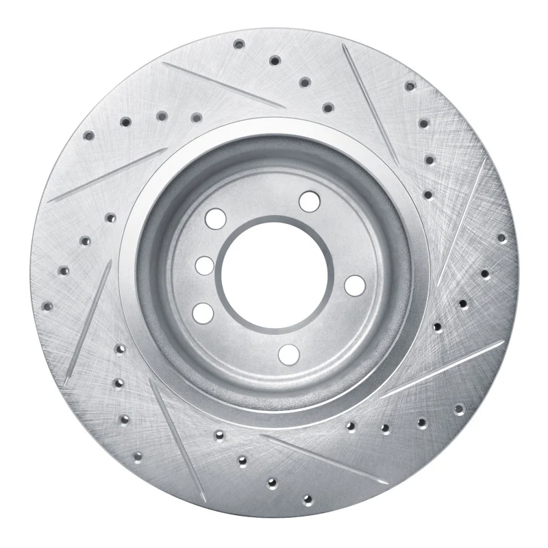R1 09-16 BMW Z4 Front Left Drilled & Slotted Silver Brake Rotor - Image 4