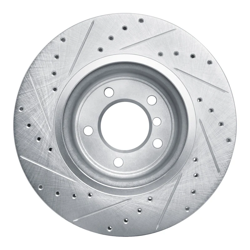 R1 09-16 BMW Z4 Front Right Drilled & Slotted Silver Brake Rotor - Image 3