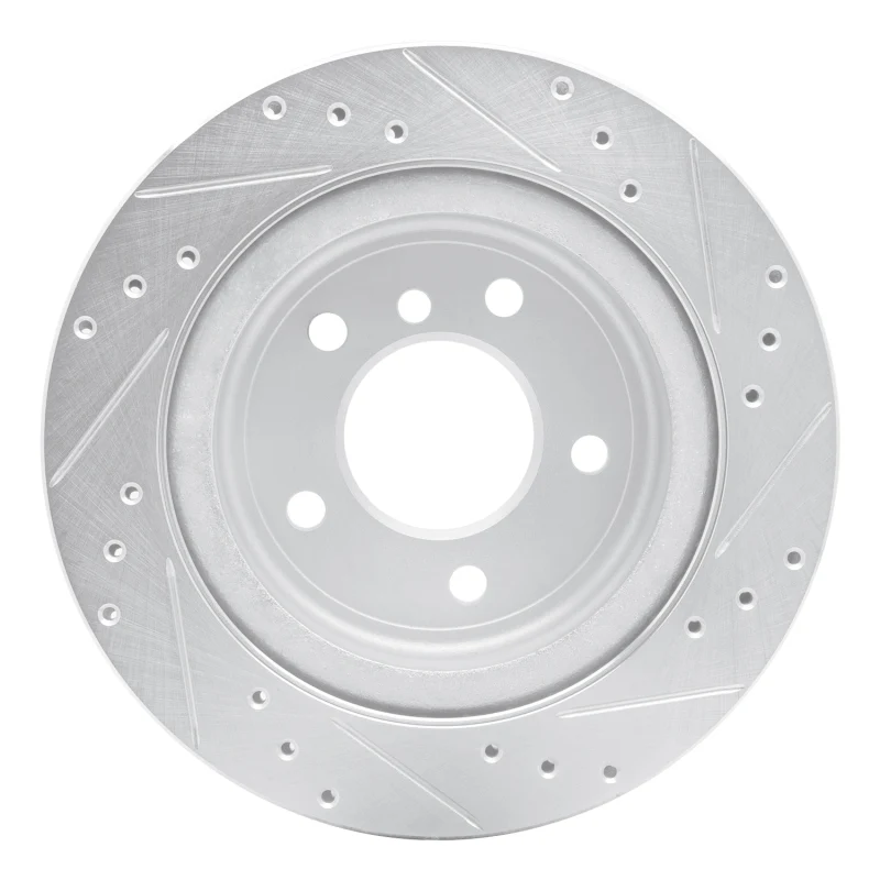 R1 09-16 BMW Z4 Rear Left Drilled & Slotted Silver Brake Rotor - Image 2