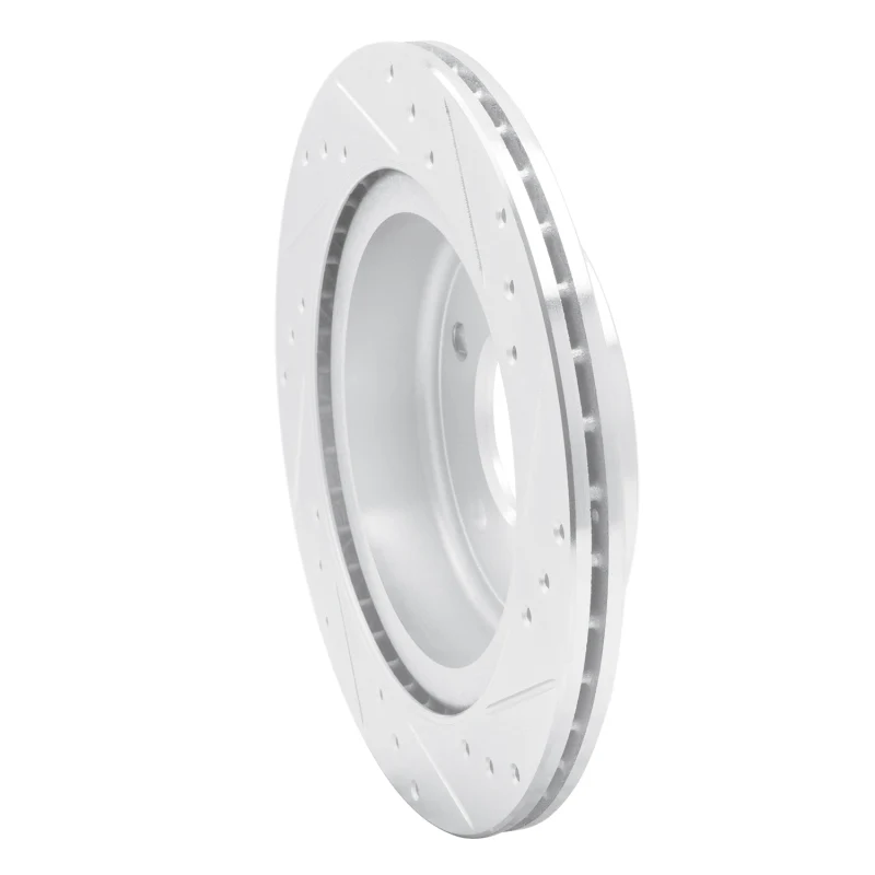 R1 09-16 BMW Z4 Rear Left Drilled & Slotted Silver Brake Rotor - Image 3
