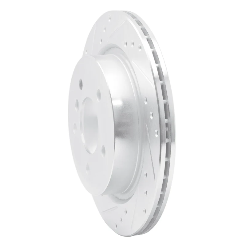 R1 09-16 BMW Z4 Rear Left Drilled & Slotted Silver Brake Rotor - Image 4