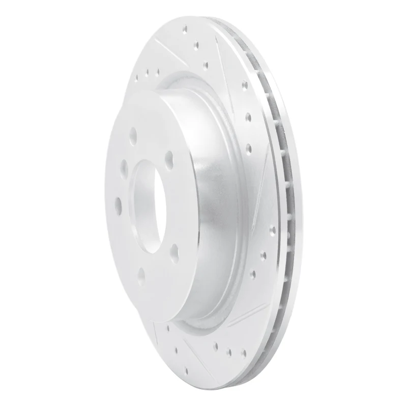 R1 09-16 BMW Z4 Rear Right Drilled & Slotted Silver Brake Rotor - Image 3