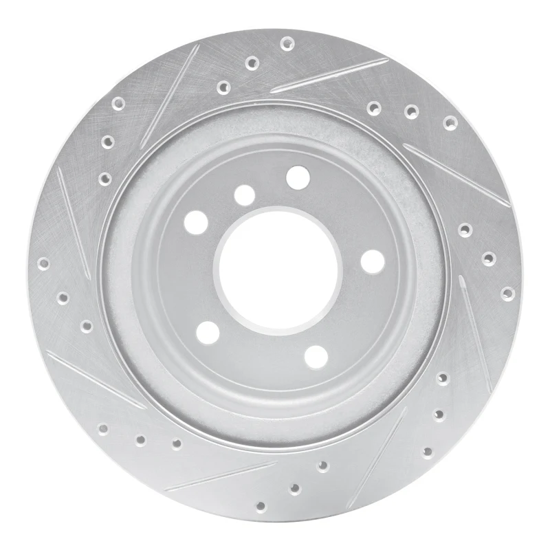 R1 09-16 BMW Z4 Rear Right Drilled & Slotted Silver Brake Rotor - Image 4