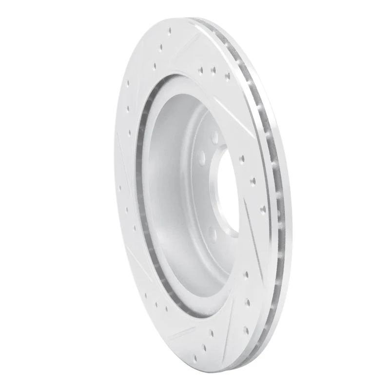 R1 09-16 BMW Z4 Rear Right Drilled & Slotted Silver Brake Rotor - Image 5