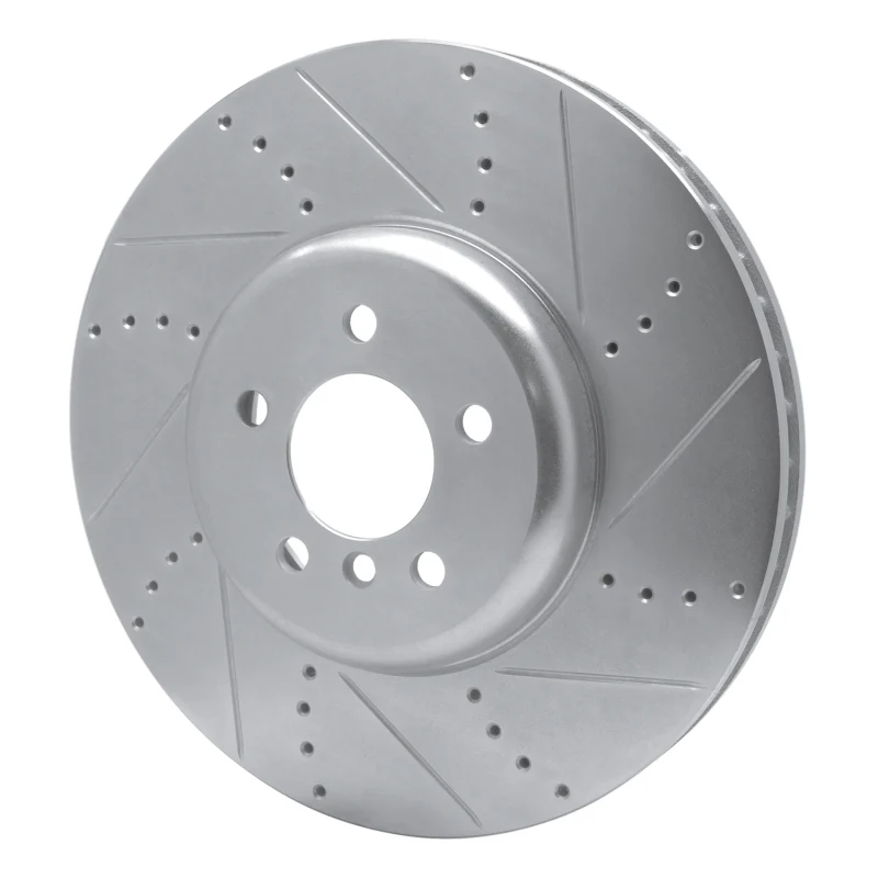 R1 09-17 BMW 750I Right Front Drilled & Slotted Silver Brake Rotor - Image 2