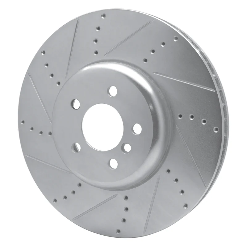 R1 09-17 BMW 750LI xDrive Left Front Drilled & Slotted Silver Brake Rotor - Image 5
