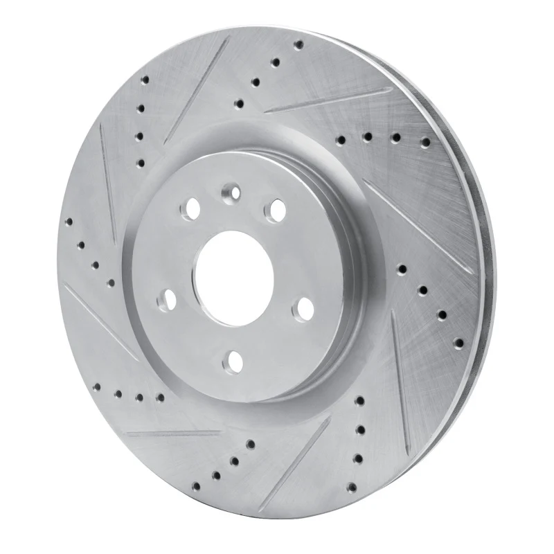 R1 09-17 Buick Regal Front Left Drilled & Slotted Silver Brake Rotor - Image 5
