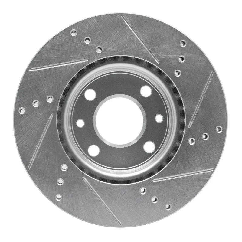 R1 09-19 Dodge Vision (Mexico) Front Left Drilled & Slotted Silver Brake Rotor - Image 2