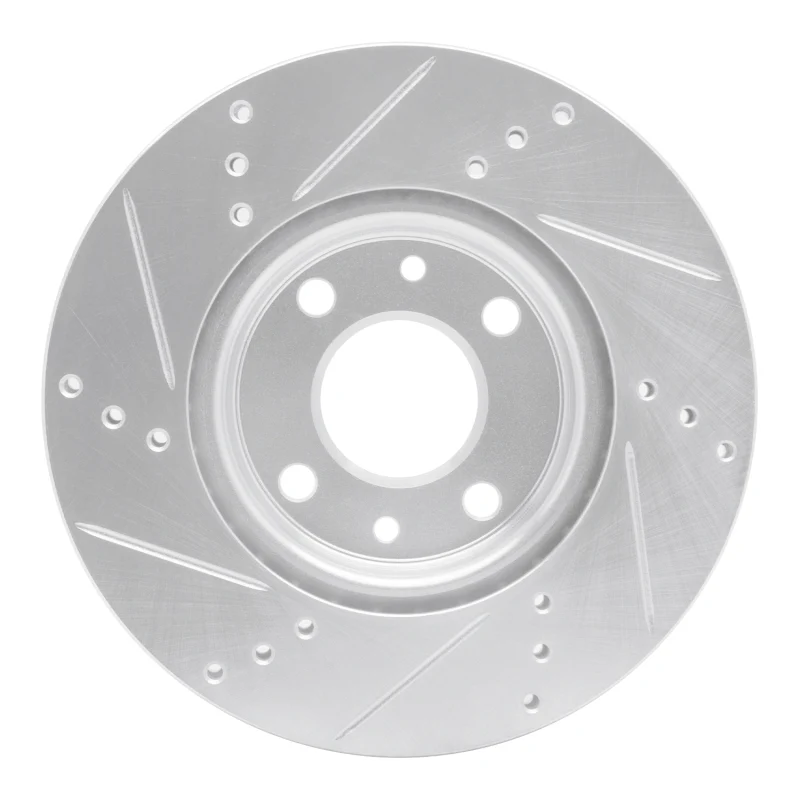 R1 09-19 Dodge Vision (Mexico) Front Right Drilled & Slotted Silver Brake Rotor - Image 5