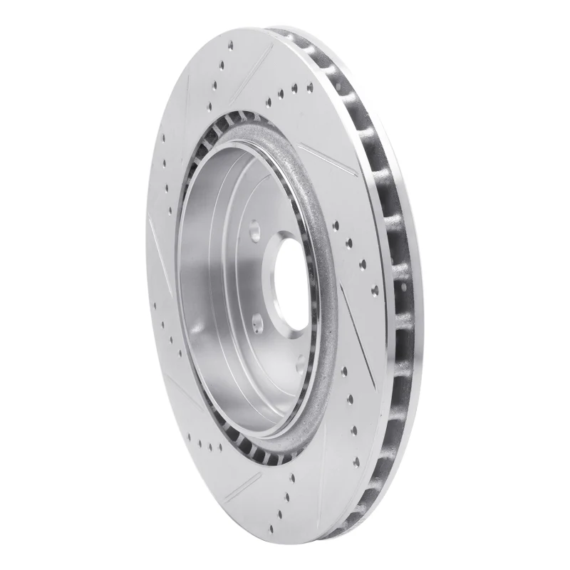 R1 09-24 Cadillac CTS Rear Right Drilled & Slotted Silver Brake Rotor - Image 5