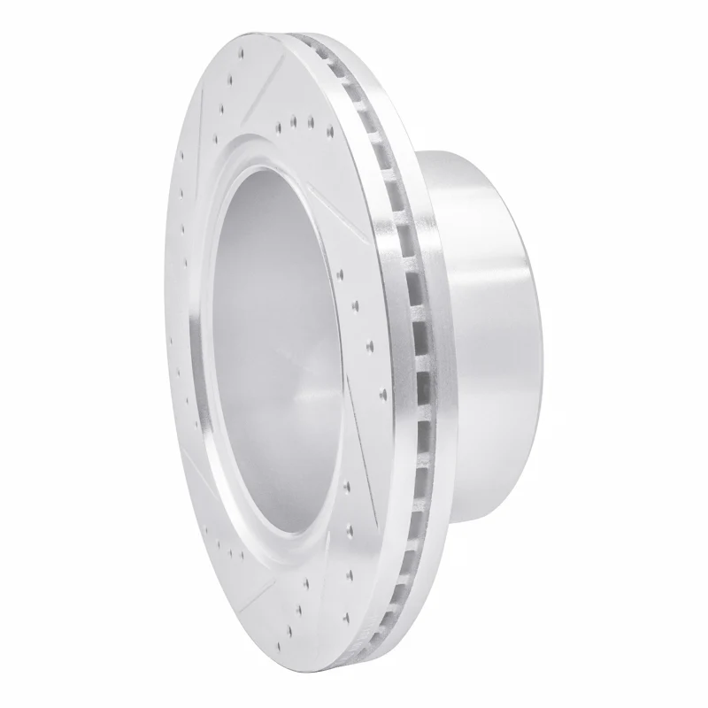 R1 09-25 Dodge Ram 2500 Rear Right Drilled & Slotted Silver Brake Rotor - Image 5