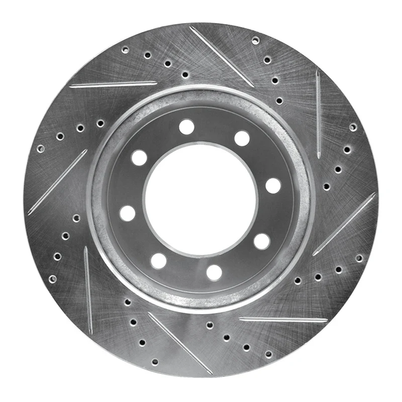 R1 09-25 Dodge Ram 3500 Front Left Drilled & Slotted Silver Brake Rotor - Image 2