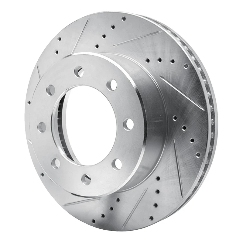 R1 09-25 Dodge Ram 3500 Front Left Drilled & Slotted Silver Brake Rotor - Image 5