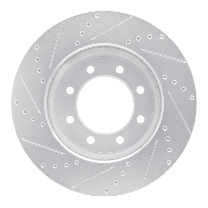 R1 09-25 Dodge Ram 3500 Front Right Drilled & Slotted Silver Brake Rotor - Image 3