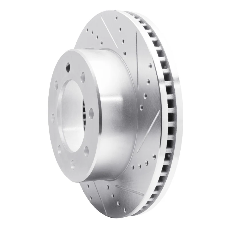 R1 09-25 Dodge Ram 3500 Front Right Drilled & Slotted Silver Brake Rotor - Image 5