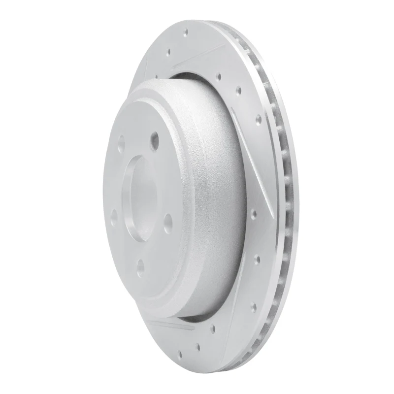 R1 10-11 Ford Ranger (USA/Canada) Rear Left Drilled & Slotted Silver Brake Rotor - Image 2
