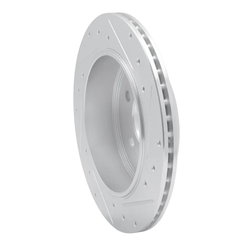 R1 10-11 Ford Ranger (USA/Canada) Rear Left Drilled & Slotted Silver Brake Rotor - Image 4