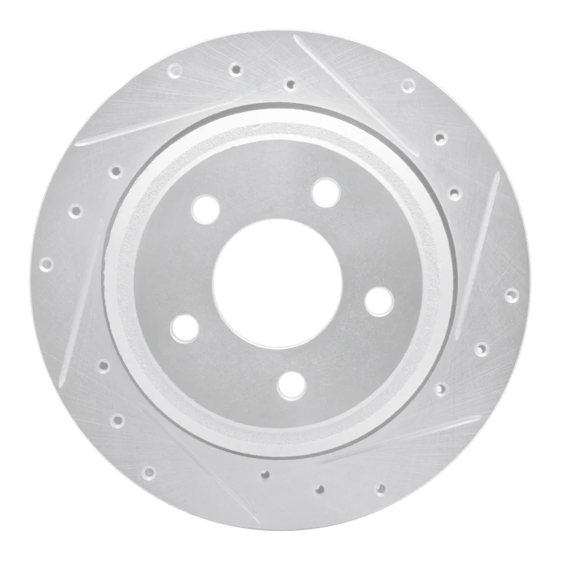 R1 10-11 Ford Ranger (USA/Canada) Rear Right Drilled & Slotted Silver Brake Rotor