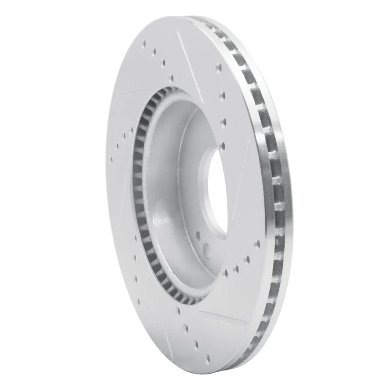 R1 10-11 Kia SOUL Front Left Drilled & Slotted Silver Brake Rotor - Image 5
