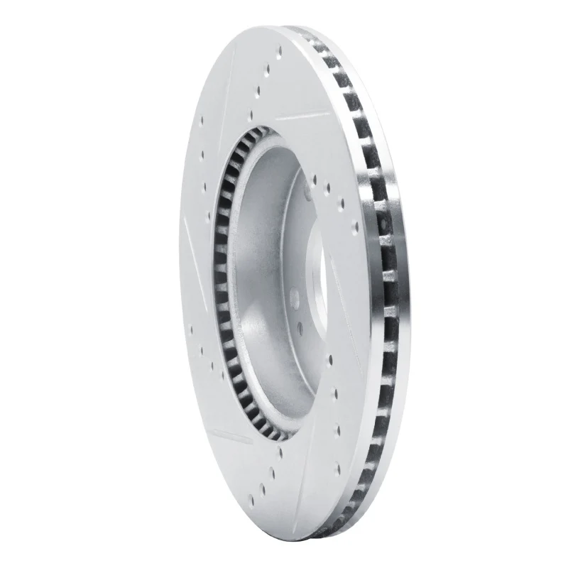 R1 10-11 Kia SOUL Front Right Drilled & Slotted Silver Brake Rotor - Image 3