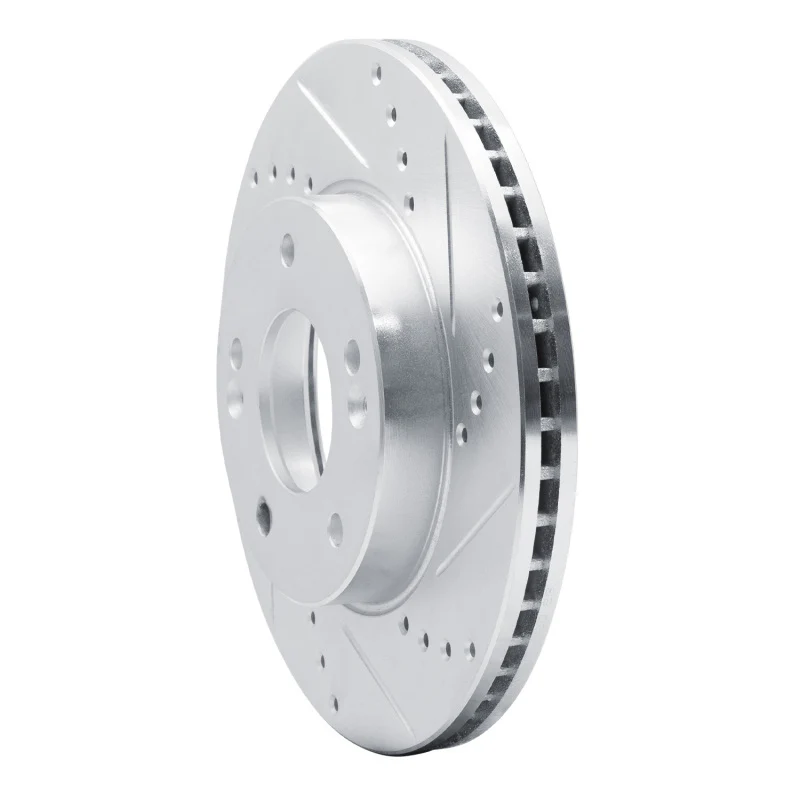 R1 10-11 Kia SOUL Front Right Drilled & Slotted Silver Brake Rotor - Image 4