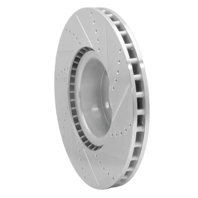 R1 10-12 Land Rover Range Rover Front Left Drilled & Slotted Silver Brake Rotor - Image 5