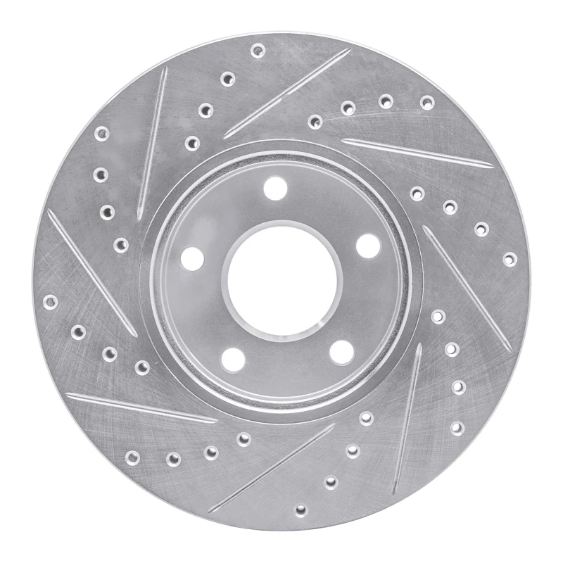 R1 10-13 Ford Transit CONNECT Front Right Drilled & Slotted Silver Brake Rotor - Image 5