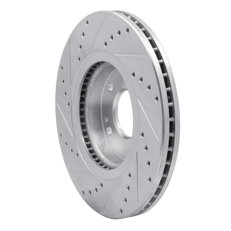 R1 10-13 Hyundai SANTA FE Front Right Drilled & Slotted Silver Brake Rotor - Image 3