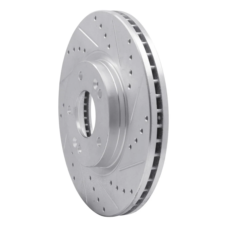R1 10-13 Hyundai SANTA FE Front Right Drilled & Slotted Silver Brake Rotor - Image 5