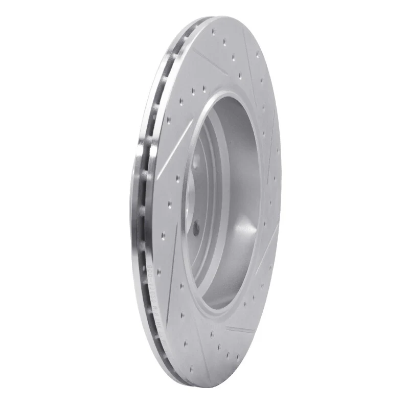 R1 10-13 Land Rover Range Rover Sport Rear Left Drilled & Slotted Silver Brake Rotor - Image 3
