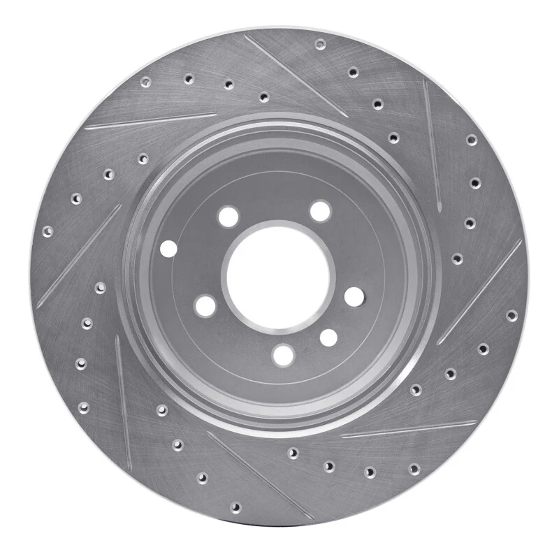 R1 10-13 Land Rover Range Rover Sport Rear Left Drilled & Slotted Silver Brake Rotor - Image 4