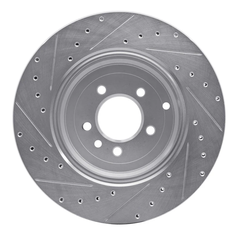R1 10-13 Land Rover Range Rover Sport Rear Right Drilled & Slotted Silver Brake Rotor - Image 4