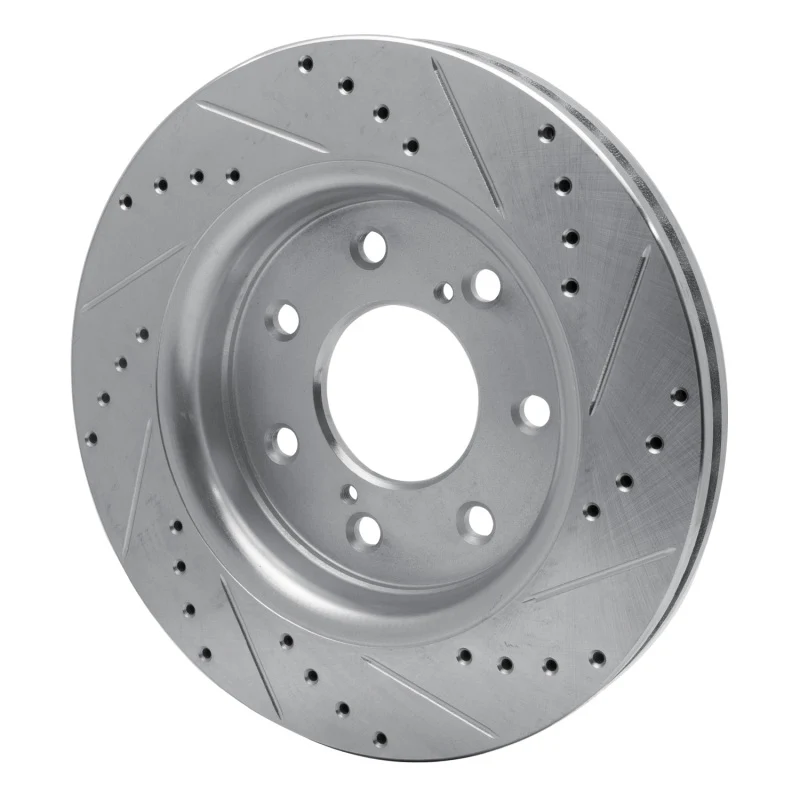 R1 10-14 Ford F-150 4WD Front Left Drilled & Slotted Silver Brake Rotor - Image 2