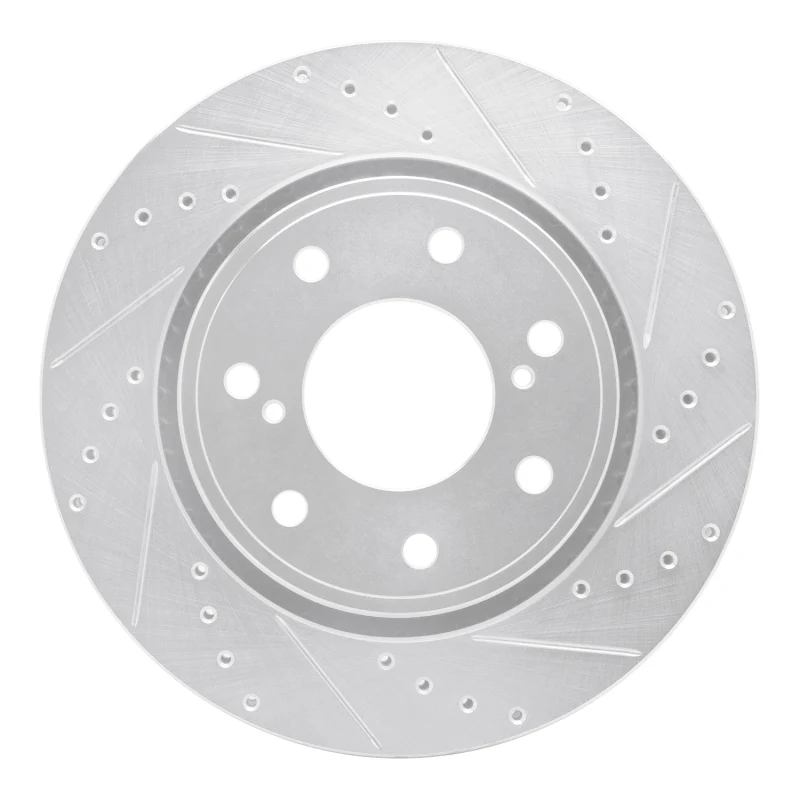 R1 10-14 Ford F-150 4WD Front Right Drilled & Slotted Silver Brake Rotor