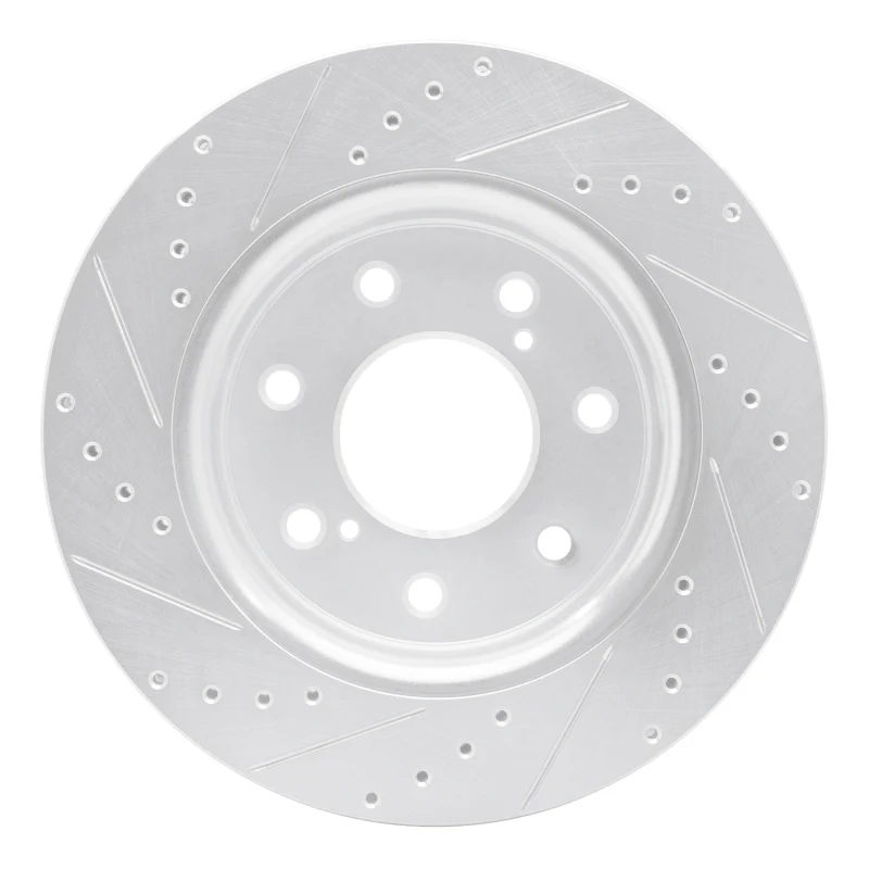 R1 10-14 Ford F-150 4WD Front Right Drilled & Slotted Silver Brake Rotor - Image 3