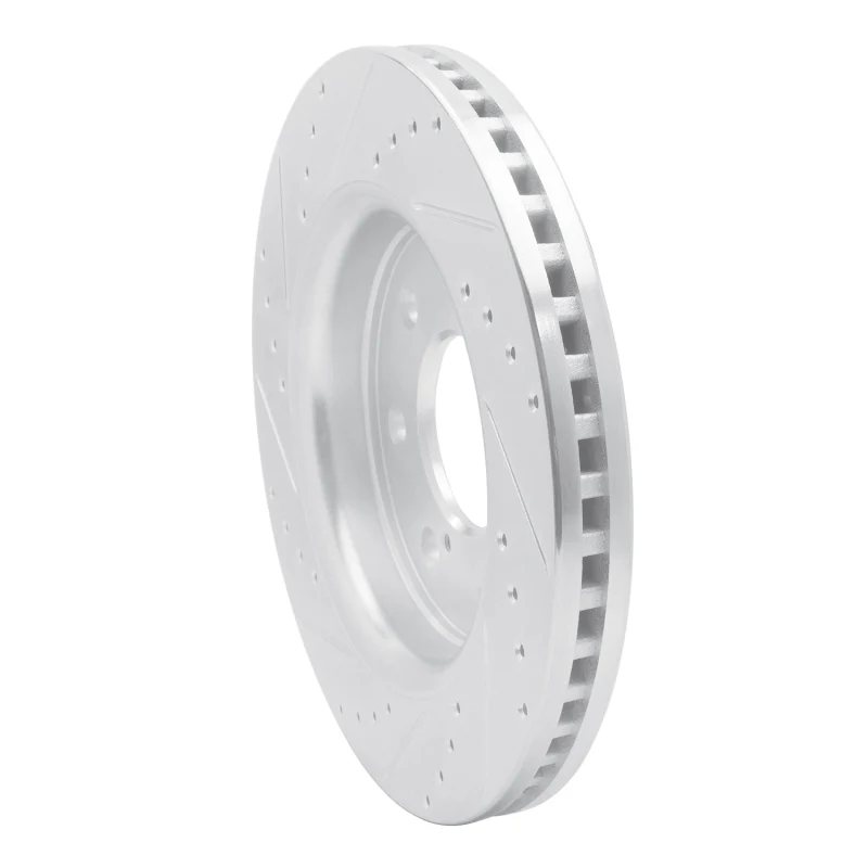 R1 10-14 Ford F-150 4WD Front Right Drilled & Slotted Silver Brake Rotor - Image 4